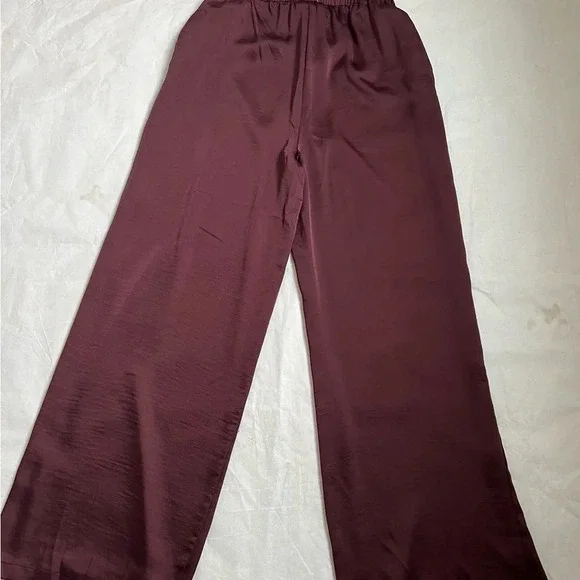 Guido Maria Kretschmer Satin Wide Legs High Waist Brown Pants Sz EU 40 US 10 NWT - Picture 5 of 10